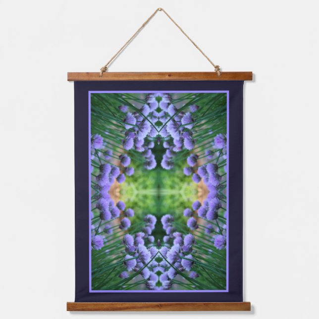 Tapisserie Suspendue Scallion violet Abstrait Allium Flowers Orton Art (Recto)