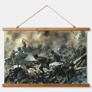 Tapisserie Suspendue Scène de bataille française de Verdun WW1