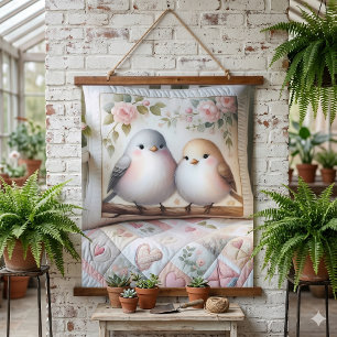 Tapisserie Suspendue Scène de courtepointe florale d'amour cottagecore