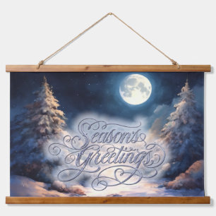 Tapisserie Suspendue Scene hivernale Moonlit Peint