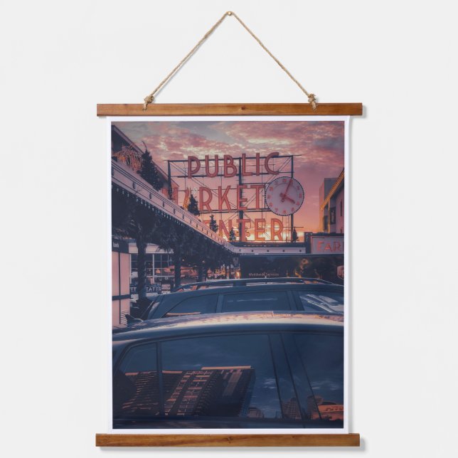 Tapisserie Suspendue Seattle Pike Market Centre Extérieur (Recto)