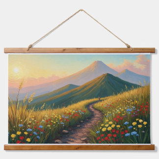Tapisserie Suspendue Sentier de montagne dans une prairie de fleurs sau