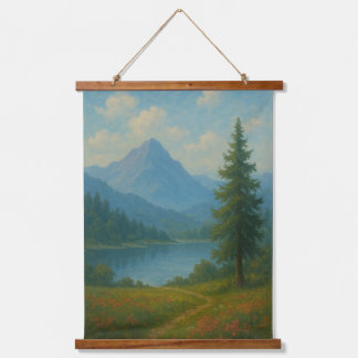 Tapisserie Suspendue Serene Mountain Lake Landscape Wall Art