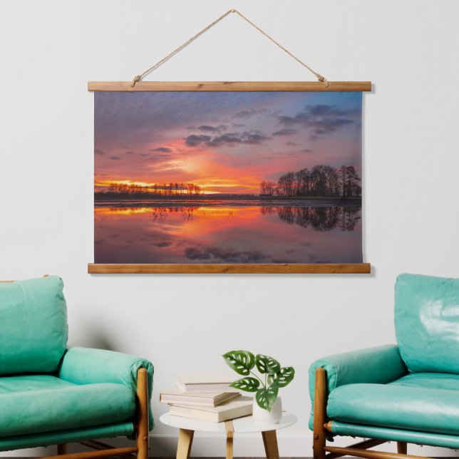 Tapisserie Suspendue Serene Sunset Reflection Wall Art (Salon)
