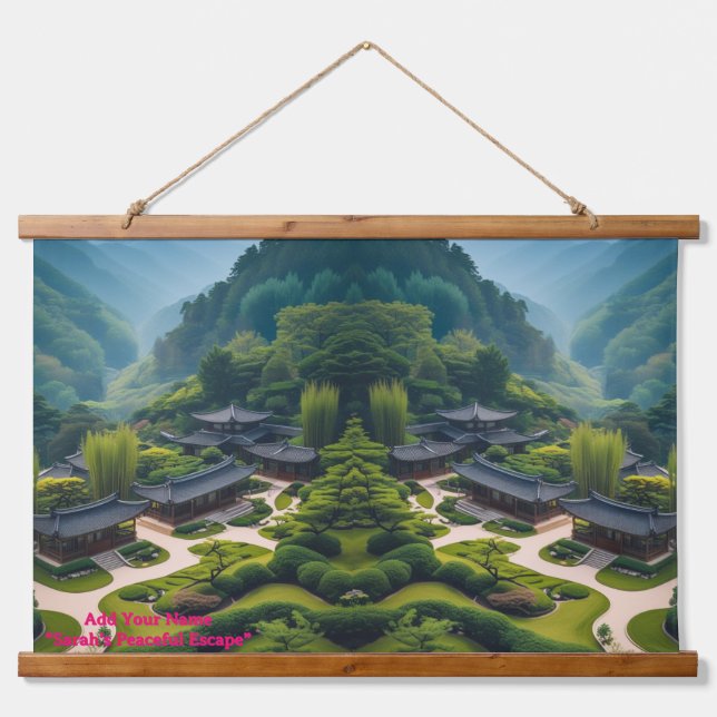 Tapisserie Suspendue Serene Zen Garden Landscape Tapestry  (Devant)