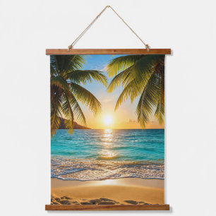Tapisserie Suspendue Sérénité du coucher de soleil tropical