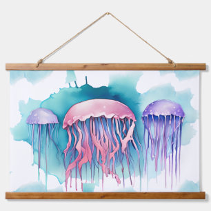 Tapisserie Suspendue Série Aquarelle : Floraison de méduses