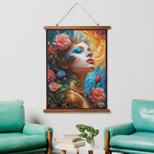 Tapisserie Suspendue Ses délices floraux AI Concept Art de Xzendor7