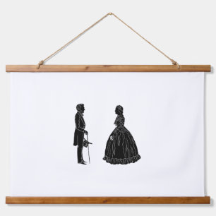 Tapisserie Suspendue silhouette d'abraham lincoln et de mary todd linco