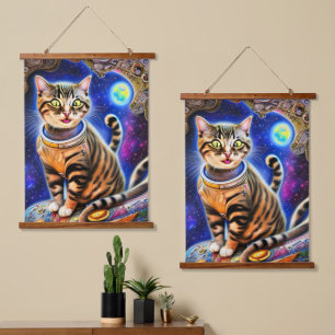 Tapisserie Suspendue Silly Cat in Space World Mème