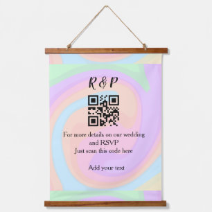 Tapisserie Suspendue site web de mariage rsvp q r code ajouter nom text