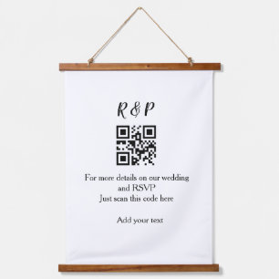 Tapisserie Suspendue Site web de mariage rsvp q r code ajouter nom text