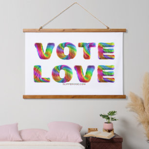 Tapisserie Suspendue SlipperyJoe vote amour égalité fourrure arc-en-cie