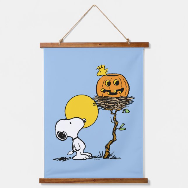 Tapisserie Suspendue Snoopy & Bois Nid Avec Jack O'Lantern (Recto)