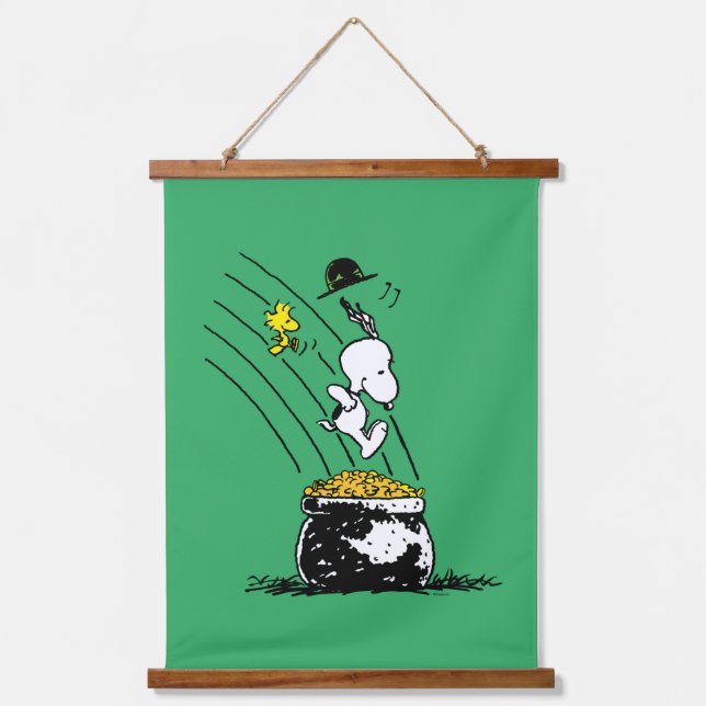 Tapisserie Suspendue Snoopy Jumping dans le pot d'or (Recto)