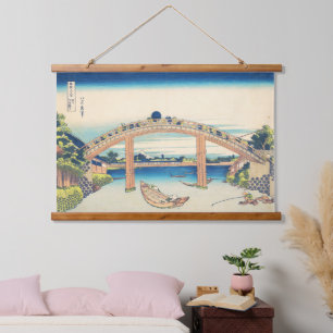Tapisserie Suspendue Sous le pont de Mannen Hokusai Ukiyo-e Art japonai