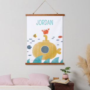 Tapisserie Suspendue Sous-marin à doodle mignon Explorer