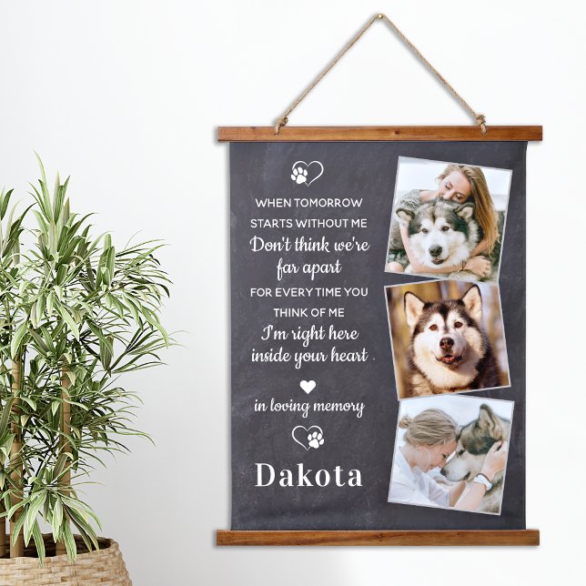Tapisserie Suspendue Souvenir 3 Photo Pet Perdre Cadeau Chien Souvenir (Créateur téléchargé)