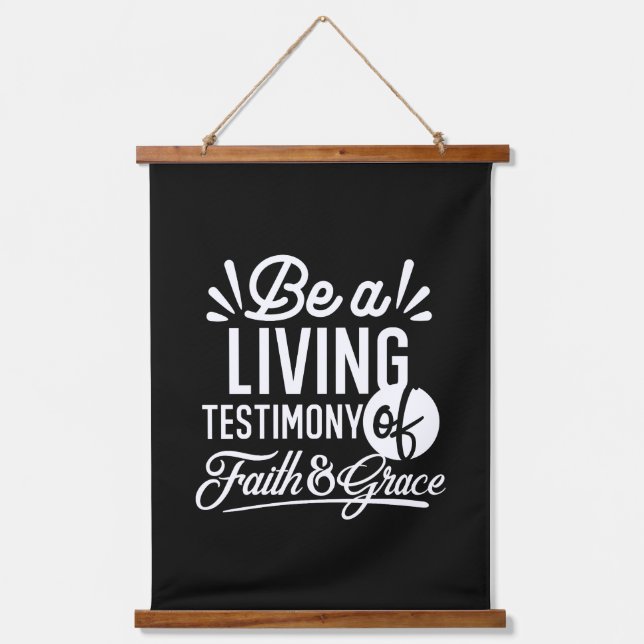 Tapisserie Suspendue Spiritual Living Testimony Faith and Grace Quote (Recto)