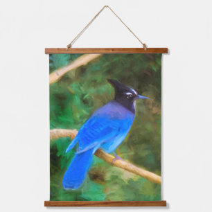 Tapisserie Suspendue Steller's Jay Painting - Art d'Oiseau sauvage orig