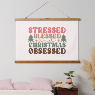 Tapisserie Suspendue Stressé, béni et observé à Noël