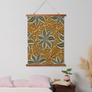 Tapisserie Suspendue Style Batik Floral Abstrait africain