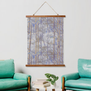 Tapisserie Suspendue Style Moderne du Milieu du Siècle Motif de Forêt d