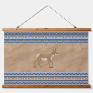 Tapisserie Suspendue Sud-Ouest Pronghorn Marcher Antelope Bleu Frontièr