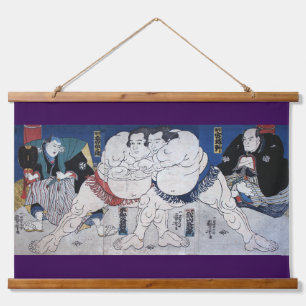 Tapisserie Suspendue Sumo japonais, Kuniyoshi