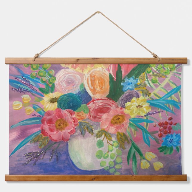 Tapisserie Suspendue Suspension murale florale fantaisie (Devant)