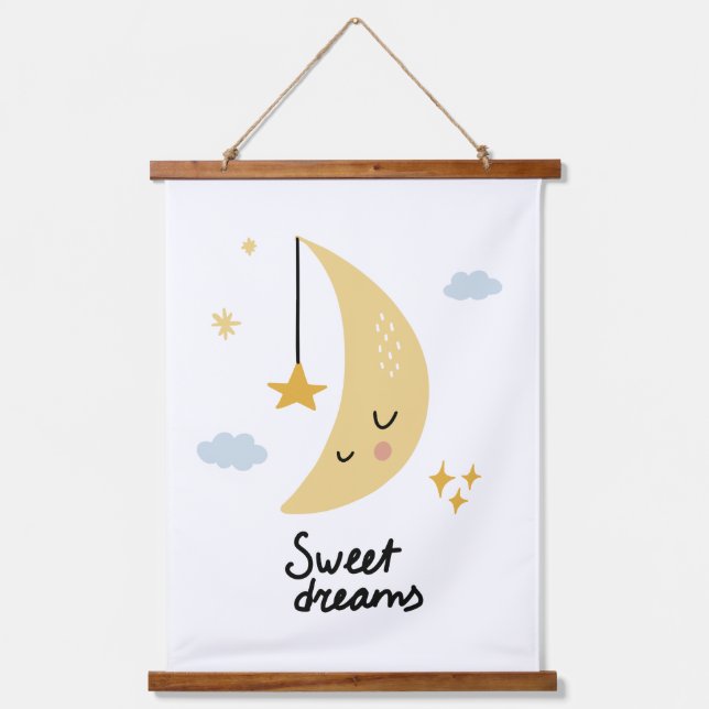 Tapisserie Suspendue Sweet Dreams Moon & Stars (Recto)