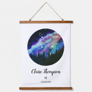 Tapisserie Suspendue Symbole bleu Constellation Poissons Horoscope Cade
