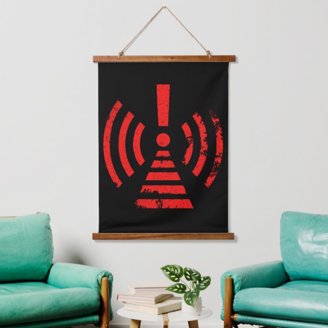 Tapisserie Suspendue Symbole d'avertissement de rétention d'énergie rét (Salon)