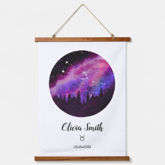 Tapisserie Suspendue Symbole de Constellation Rose Taurus Horoscope