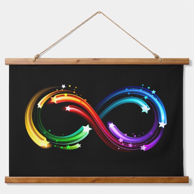 Tapisserie Suspendue Symbole de l'infini des comètes arc-en-ciel (Devant)