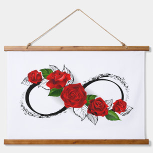 Tapisserie Suspendue Symbole d'infini avec roses rouges