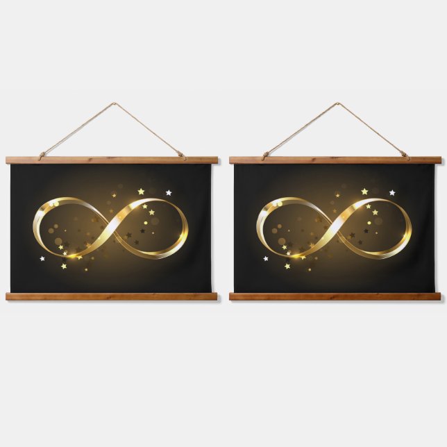 Tapisserie Suspendue Symbole d'infini doré (Double)