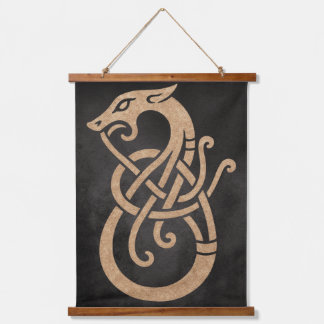 Tapisserie Suspendue Symbole du nœud du serpent viking doré