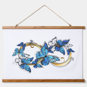 Tapisserie Suspendue Symbole infini de papillons Morpho bleus