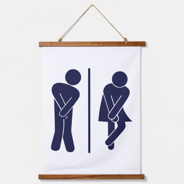Tapisserie Suspendue Sympathique Unisex Bathroom Sign (Recto)