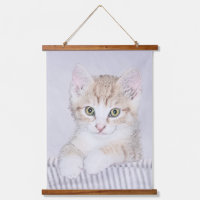 Tabby Orange Kitten Peinture - Art Chat original