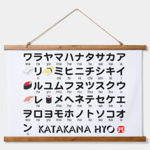 Tapisserie Suspendue Table japonaise Katakana (Sushi)