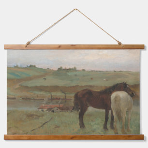 Tapisserie Suspendue Tableau "Chevaux dans une prairie" par Edgar Degas
