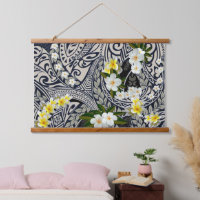 Tapa hawaïen traditionnel et Plumeria