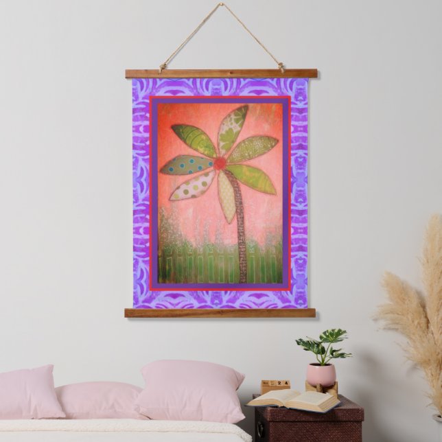 Tapisserie Suspendue Tapestry - Large Whimsical Flower (Chambre à coucher)