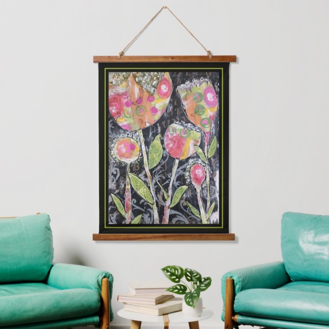 Tapisserie Suspendue Tapestry - Mixed Media Flowers (Salon)