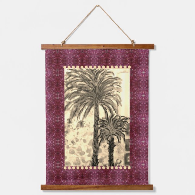 Tapisserie Suspendue Tapestry - Palm Tree Sepia (Recto)