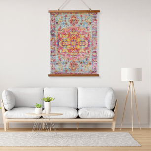 Tapisserie Suspendue Tapis en soie persane arabesque coloré antique dél