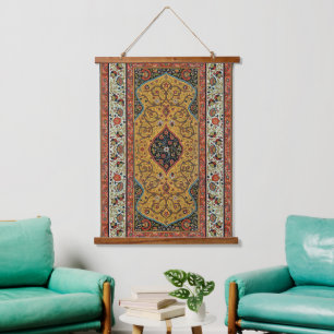 Tapisserie Suspendue Tapis Persan Ancien Élégant Design