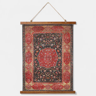 Tapisserie Suspendue Tapis Perse Tapis Iranien Rouge Noir Perse Tapisse
